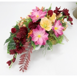 KOMPLET nagrobny wiązanka + bukiet, MIECZYKI ANEMONY KLEMATISY nr 631L